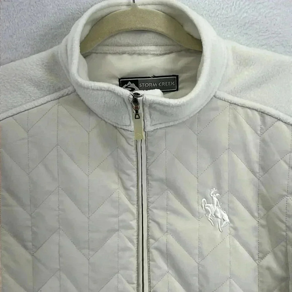 Storm Creek Women's Fleece Jacket Size Large Cream Full Front Zip - Picture 2 of 11
